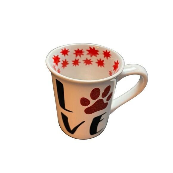 Love My Furry Friends Ceramic Mug With Paw Print & Red Stars - Picture 3 of 8